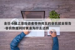 金价小幅上涨投资者等待周五的非农就业报告-非农数据利好黄金为什么还跌