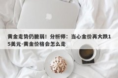 黄金走势仍脆弱！分析师：当心金价再大跌15美元-黄金价格会怎么走